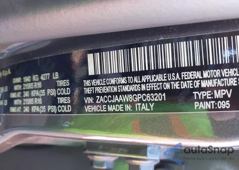 2016 Jeep Renegade Sport from USA, damaged, VIN ZACCJAAW8GPC63201